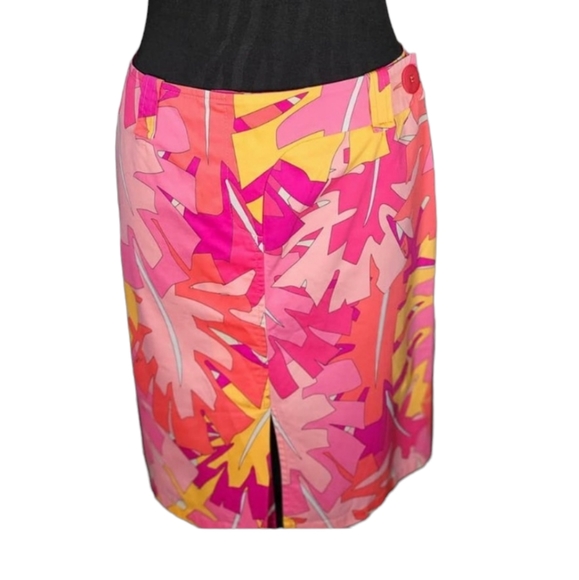 Emilio Pucci Pink Orange Foliage Skirt - Picture 3 of 13